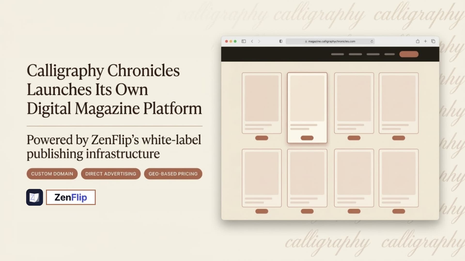 Calligraphy Chronicles Launches Its Own Digital Magazine Platform - Powered By ZenFlip White Label Publishing - Feature Image